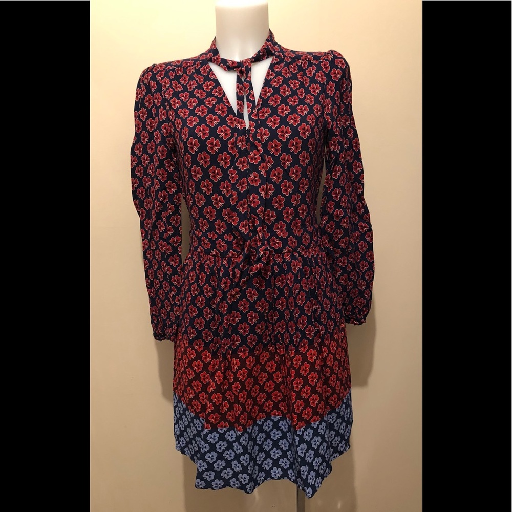 GAP👗LONG-SLEEVES V-NECKLACE TIE DRESS Size 2 - Picture 4 of 14